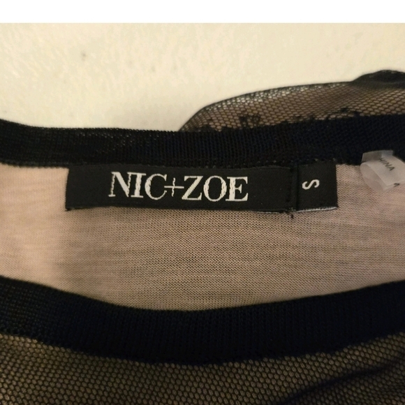 NIC+ZOE Nude Black Lace Overlay Long Sleeve Gothic Boho Design Festival SMALL - Picture 4 of 5